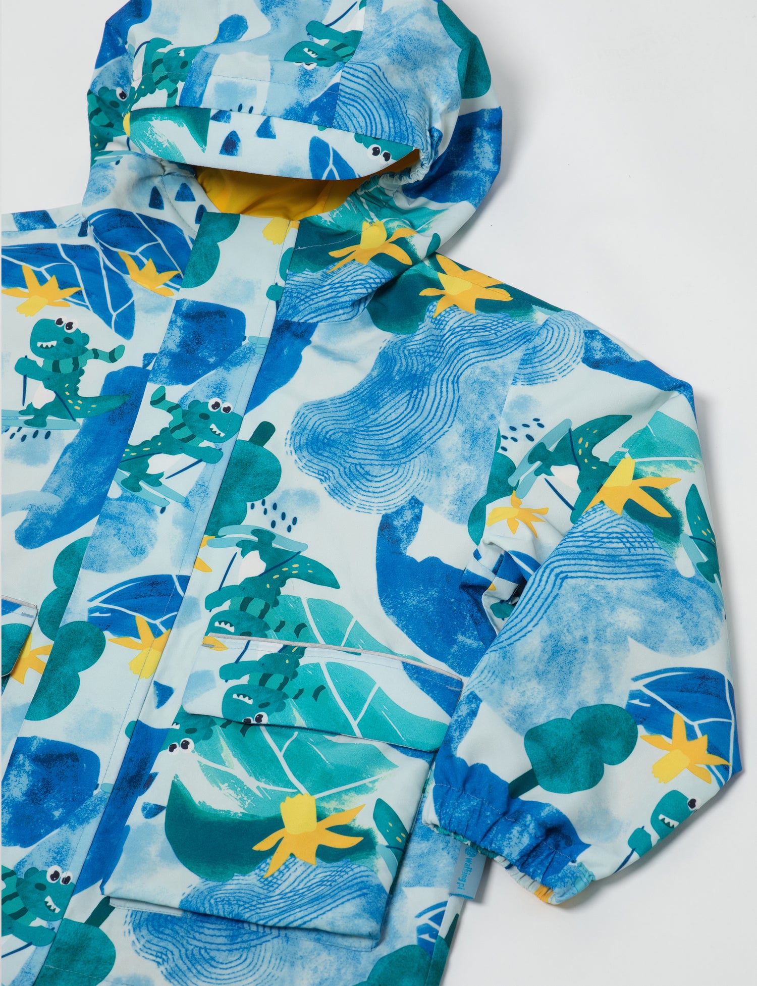 Kids Fleece Lined Waterproof Rain Jacket | Little Stanley Snowy Dino