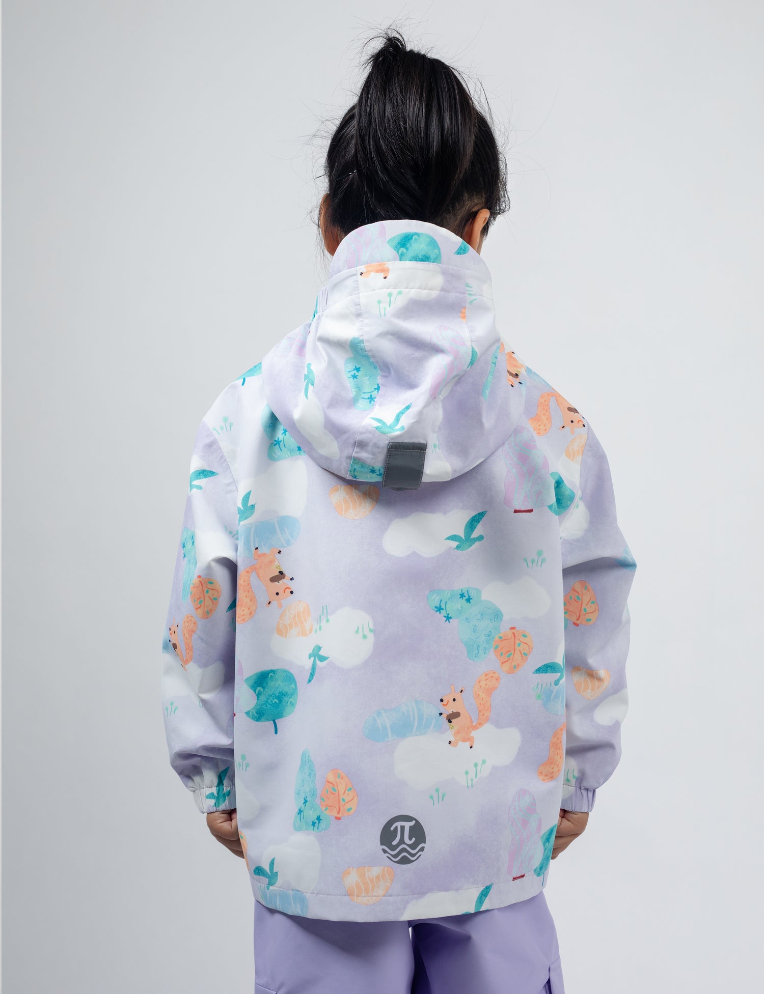 Kids Fleece Lined Waterproof Rain Jacket | Little Stanley Purple Squirrel