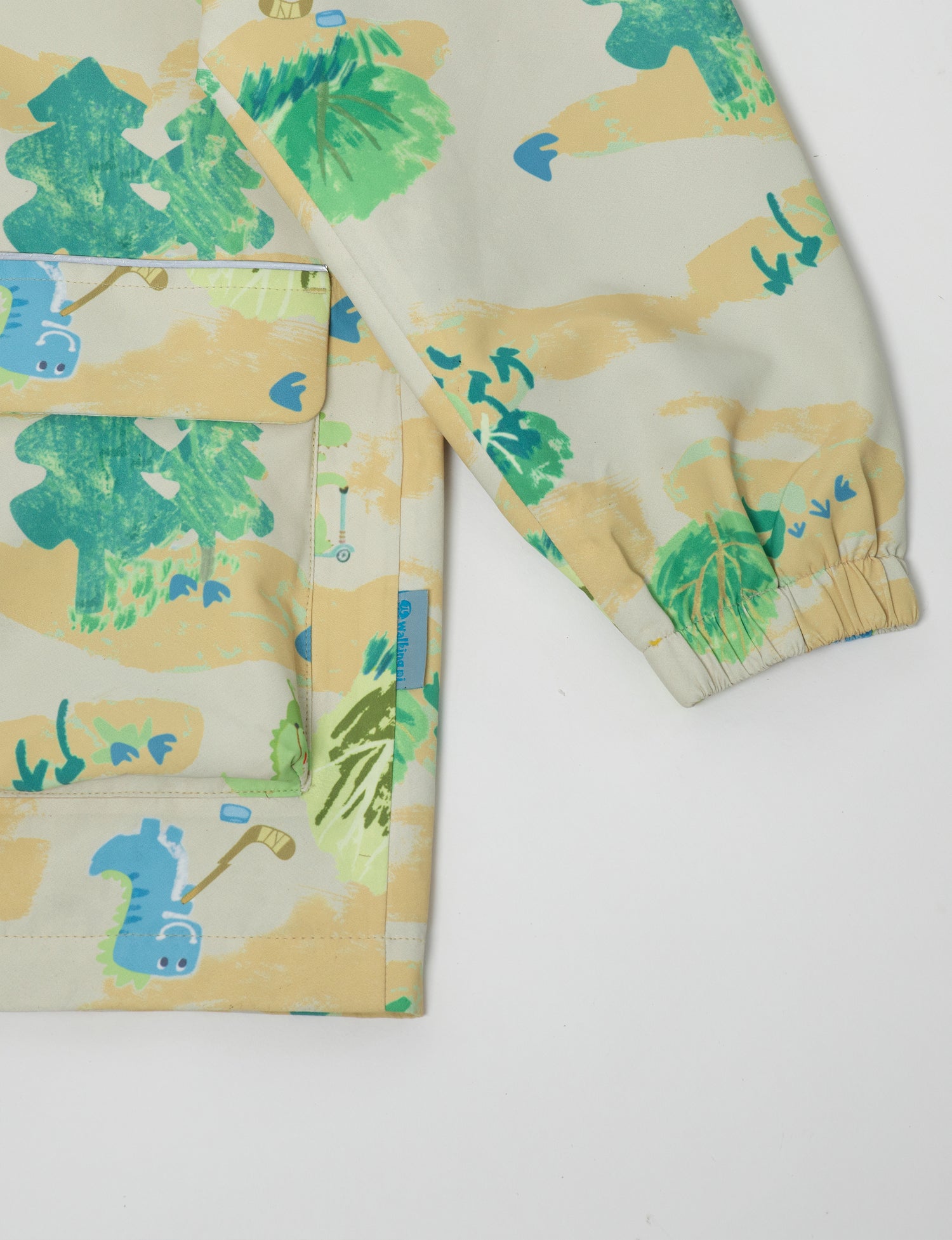 Kids Fleece Lined Waterproof Rain Jacket | Little Stanley Dino Sand